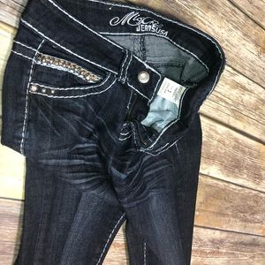 Miss Chic jeans USA, dark blue, bold stitching
